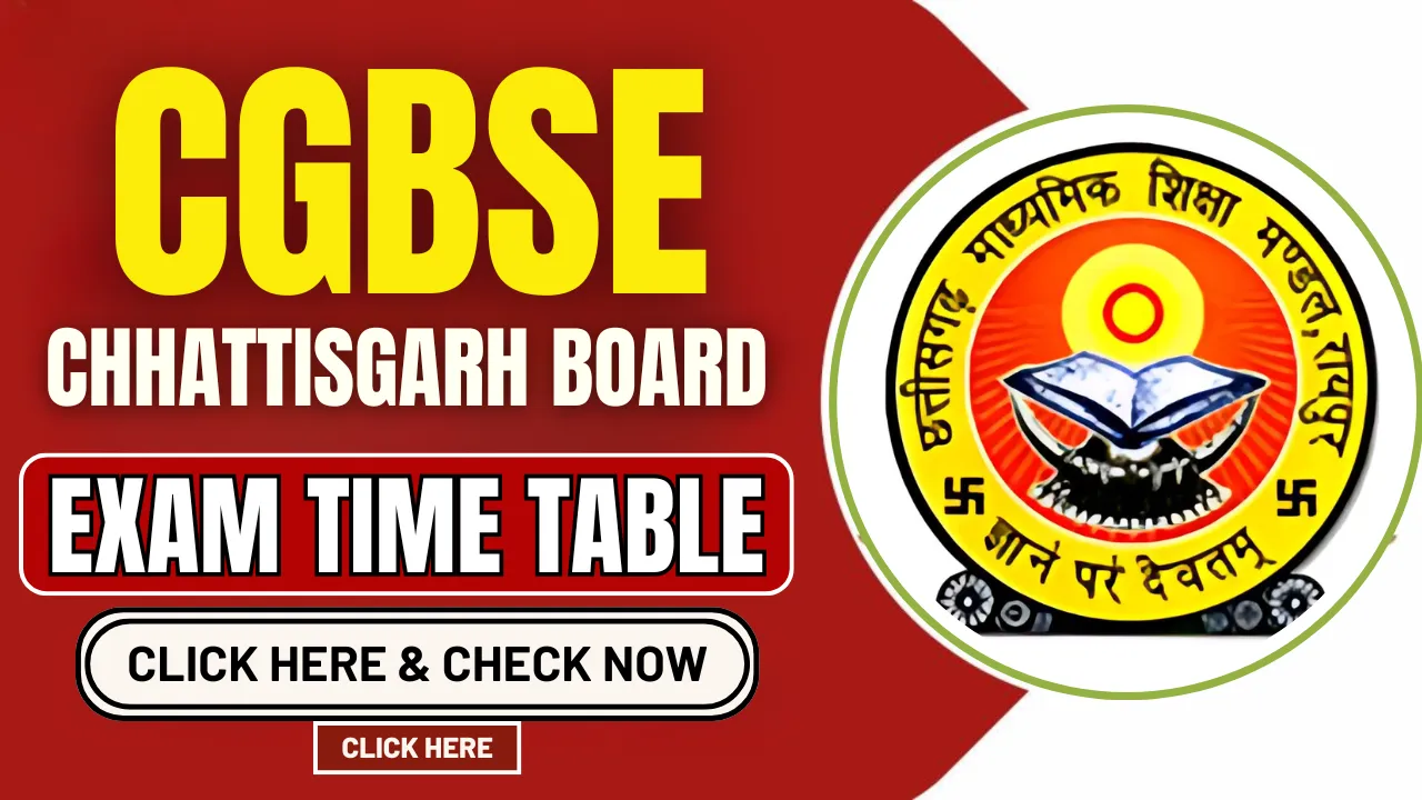 CGBSE Chhattisgarh Board Date Sheet 2025